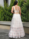 Splendid Off-White Georgette Wedding Lehenga Choli - Zeel Clothing