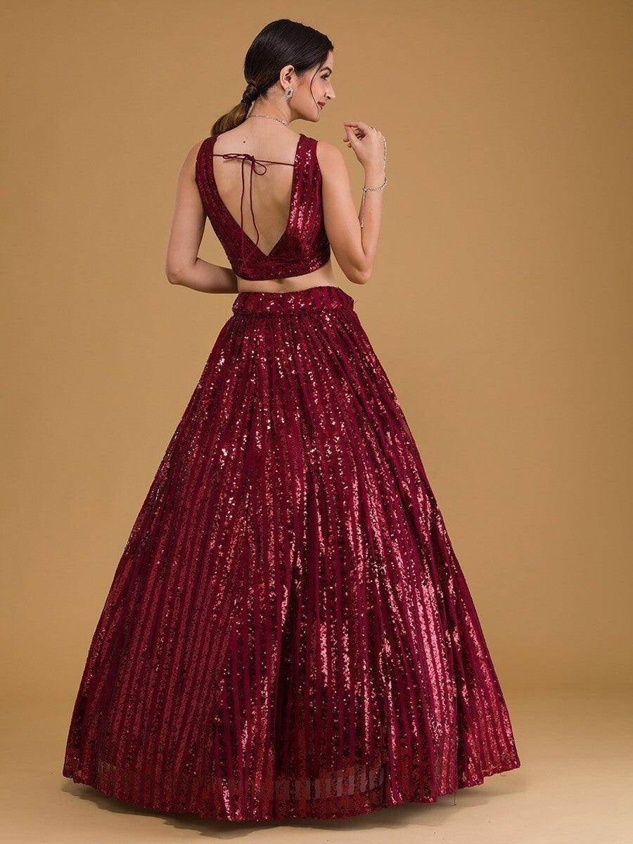Splendid Red Embroidered Georgette Engagement Wear Lehenga Choli - Zeel Clothing