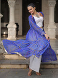 Stellar Blue Bandhani Printed Georgette Navratri Special Shrug