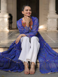 Stellar Blue Bandhani Printed Georgette Navratri Special Shrug
