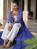 Stellar Blue Bandhani Printed Georgette Navratri Special Shrug