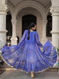 Stellar Blue Bandhani Printed Georgette Navratri Special Shrug