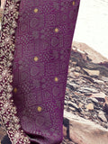 Striking Wine Thread Embroidery Satin Reception Wear Saree With Blouse