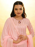 Stunning Baby Pink Sequins Georgette Festival Wear Palazzo Suit - Zeel Clothing