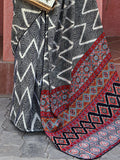 Stunning Black Digital Printed Crepe Event Wear Saree With Blouse - Zeel Clothing