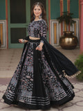 Stunning Black Digital Printed Rayon Navratri Wear Lehenga Choli - Zeel Clothing