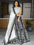 Stunning Black Printed Art Silk Event Wear Lehenga Choli With Dupatta - Zeel Clothing