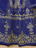 Stunning Blue Sequins Silk Wedding Wear Lehenga Choli With Dupatta - Zeel Clothing