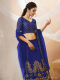 Stunning Blue Sequins Silk Wedding Wear Lehenga Choli With Dupatta - Zeel Clothing