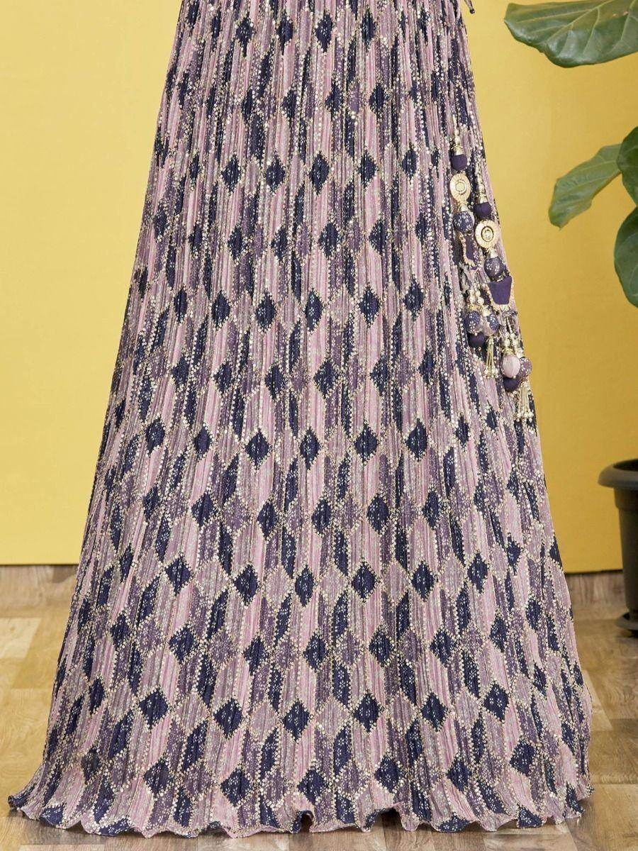 Stunning Blue Zari Work Chinon Traditional Lehenga Choli - Zeel Clothing