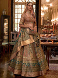Stunning Brown Woven Rajwadi Silk Wedding Lehenga Choli With Dupatta - Zeel Clothing