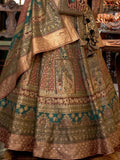 Stunning Brown Woven Rajwadi Silk Wedding Lehenga Choli With Dupatta - Zeel Clothing