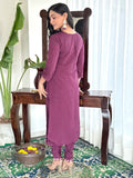 Stunning Burgundy Embroidered Chanderi Silk Readymade Suit Pant - Zeel Clothing