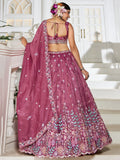 Stunning Burgundy Sequins Tissue Silk Bridesmaid Lehenga Choli - Zeel Clothing