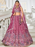 Stunning Burgundy Sequins Tissue Silk Bridesmaid Lehenga Choli - Zeel Clothing