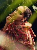 Stunning Coral Red Embroidered Muslin Silk Pakistani Salwar Suit - Zeel Clothing
