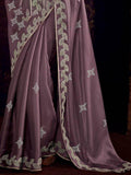 Stunning Dusty Pink Dori Work Silk Reception Wear Saree With Blouse - Zeel Clothing