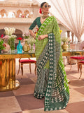 Stunning Green Digital Printed Silk Event Wear Saree With Blouse - Zeel Clothing
