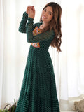 Stunning Green Laheriya Printed Georgette Navratri Wear Gown - Zeel Clothing