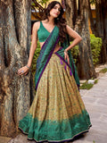 Stunning Green Printed Silk Traditional Wear Lehenga With Dupatta