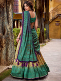 Stunning Green Printed Silk Traditional Wear Lehenga With Dupatta