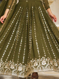Stunning Green Sequins Georgette Mehendi Wear Lehenga Choli - Zeel Clothing