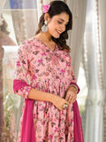 Stunning Light Pink Floral Printed Silk Readymade Pant Suit - Zeel Clothing