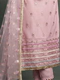 Stunning Light Pink Sequins Butterfly Net Salwar Kameez With Dupatta - Zeel Clothing