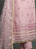Stunning Light Pink Sequins Butterfly Net Salwar Kameez With Dupatta - Zeel Clothing