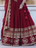 Stunning Maroon Sequins Georgette Engagement Wear Lehenga Choli - Zeel Clothing