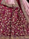 Stunning Maroon Sequins Raw Silk Lehenga Choli With Soft Net Dupatta - Zeel Clothing