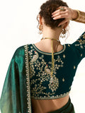 Stunning Multi-Color Border Work Tissue Silk Reception Wear Saree - Zeel Clothing