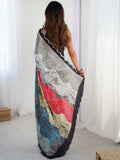 Stunning Multi-Color Digital Printed Chinon Saree With Blouse - Zeel Clothing