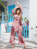 Stunning Multi-Color Digital Printed Cotton Top Palazzo Co-Ord Set - Zeel Clothing
