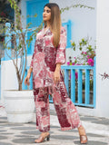 Stunning Multi-Color Digital Printed Cotton Top Palazzo Co-Ord Set - Zeel Clothing