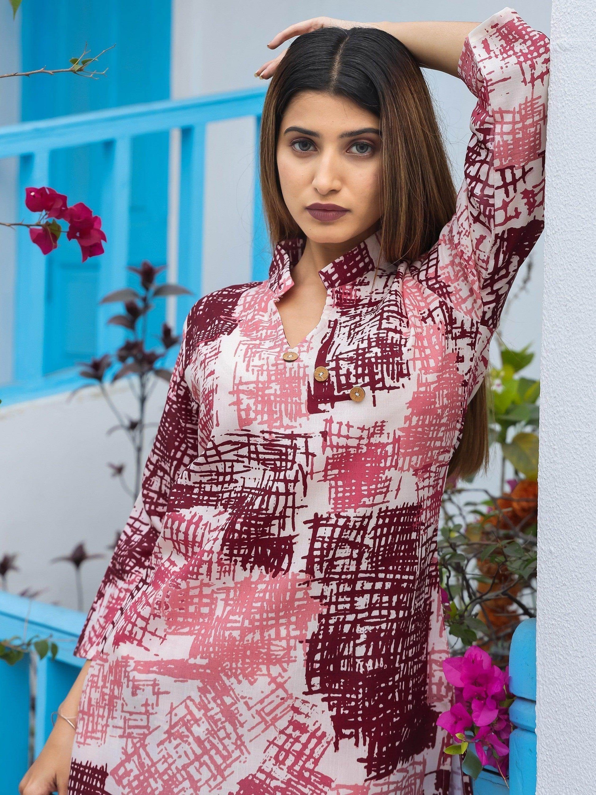 Stunning Multi-Color Digital Printed Cotton Top Palazzo Co-Ord Set - Zeel Clothing
