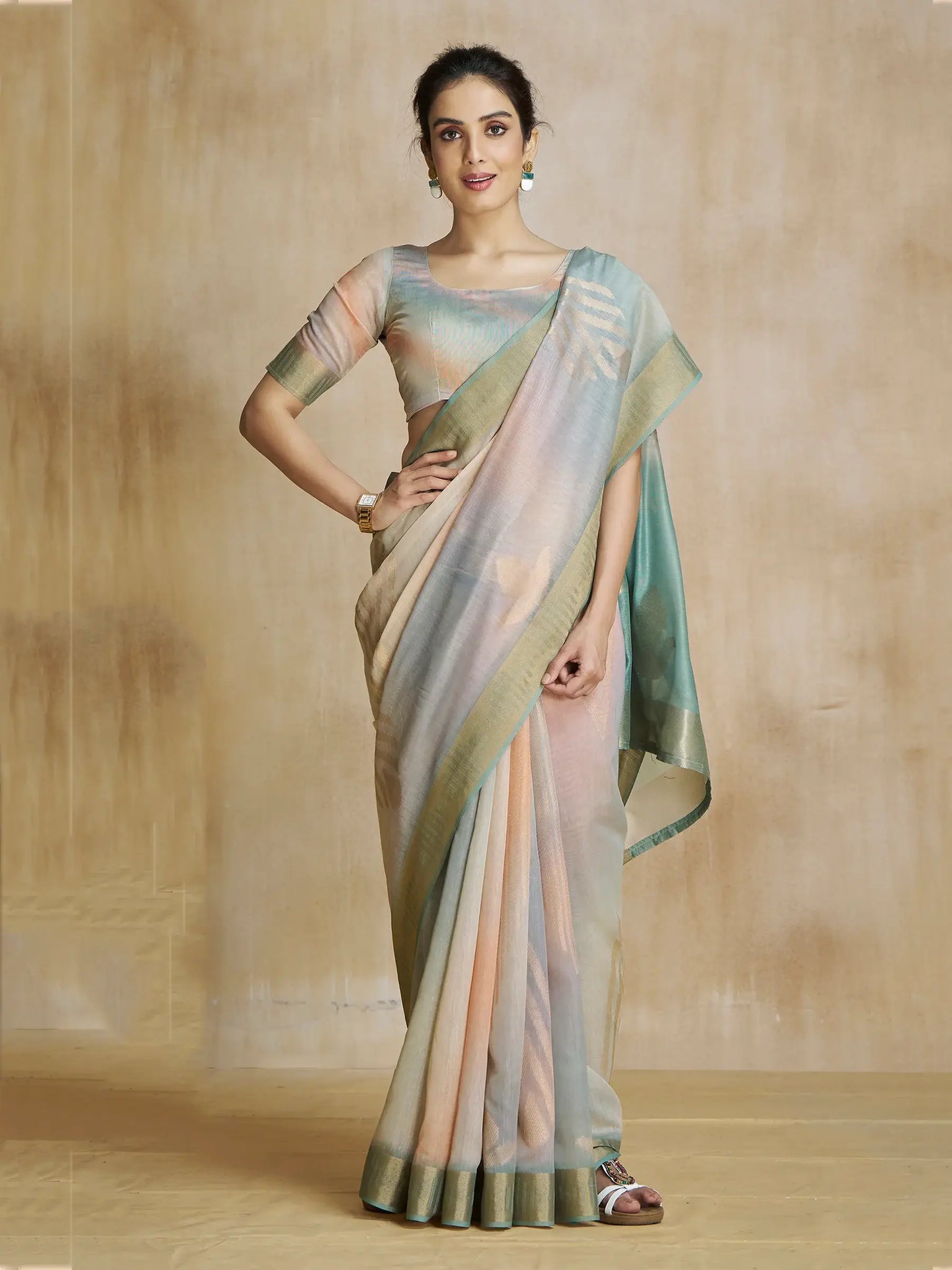 Stunning Multi Color Digital Printed Silk Festival Wear Saree With Blouse - Zeel Clothing