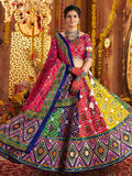 Stunning Multi-Color Foil Work Cotton Navratri Wear Lehenga Choli With Dupatta - Zeel Clothing
