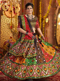 Stunning Multi-Color Foil Work Cotton Navratri Wear Lehenga Choli With Dupatta - Zeel Clothing