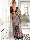 Stunning Multi-Color Printed Satin Casual Wear Saree With Blouse - Zeel Clothing
