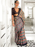 Stunning Multi-Color Printed Satin Casual Wear Saree With Blouse - Zeel Clothing