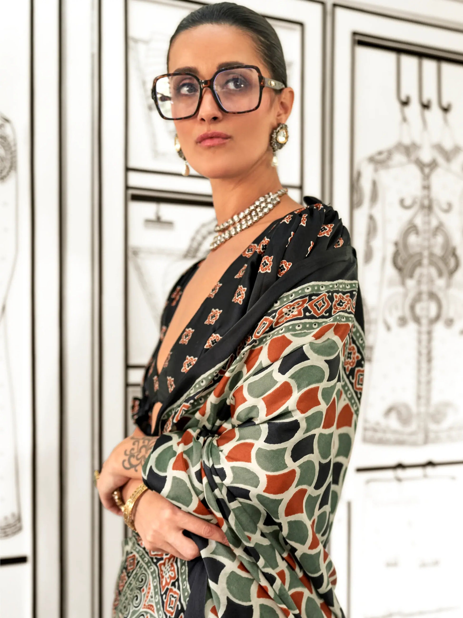 Stunning Multi-Color Printed Satin Casual Wear Saree With Blouse - Zeel Clothing