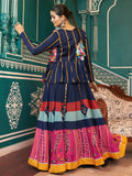 Stunning Multi-Color Printed Silk Navratri Lehenga Choli With Jacket - Zeel Clothing