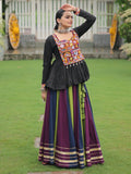 Stunning Muti-Color Gota Patti Lace Rayon Festive Wear Lehenga With Peplum Top - Zeel Clothing