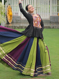 Stunning Muti-Color Gota Patti Lace Rayon Festive Wear Lehenga With Peplum Top - Zeel Clothing