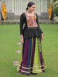 Stunning Muti-Color Gota Patti Lace Rayon Festive Wear Lehenga With Peplum Top - Zeel Clothing