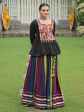 Stunning Muti-Color Gota Patti Lace Rayon Festive Wear Lehenga With Peplum Top - Zeel Clothing