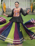 Stunning Muti-Color Gota Patti Lace Rayon Festive Wear Lehenga With Peplum Top - Zeel Clothing
