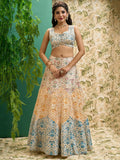 Stunning Off-White Printed Art Silk Wedding Lehenga Choli With Dupatta - Zeel Clothing