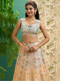 Stunning Off-White Printed Art Silk Wedding Lehenga Choli With Dupatta - Zeel Clothing